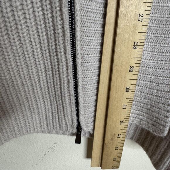 Elie Tahari Sweater Womens Small Gray Open Front Cardigan Wool Cashmere Ribbed - Picture 10 of 12